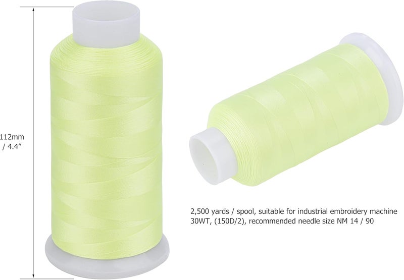 simthread Glow in Dark Thread for Embroidery and Sewing 2500 Yards Light Yellow - Image 4